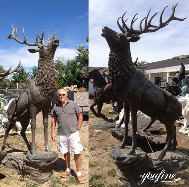 Outdoor Giant Elk Statue Bronze Garden Deer for Sale