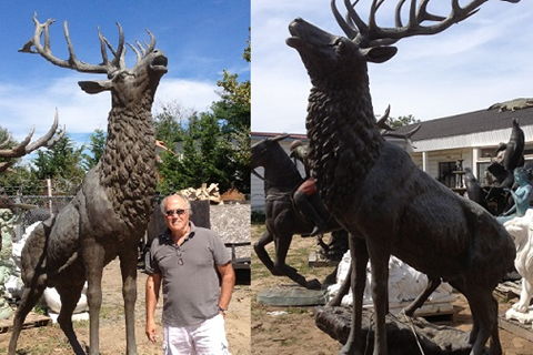 Outdoor Giant Elk Statue Bronze Garden Deer for Sale