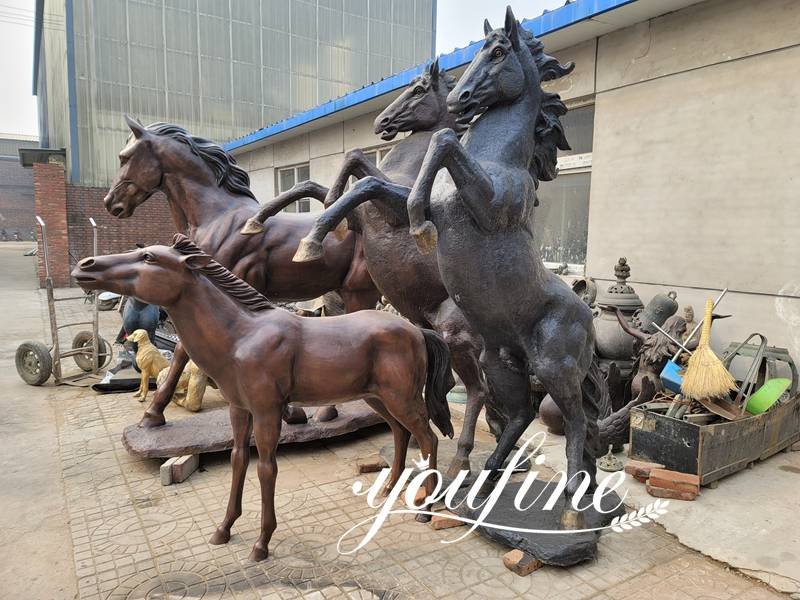 Large Antique Bronze Horse Statues Farm Racecourse Decor in Stock