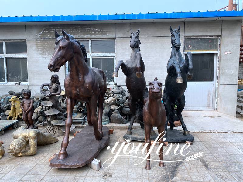 Large Antique Bronze Horse Statues Farm Racecourse Decor in Stock