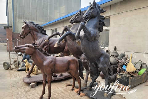 Large Antique Bronze Horse Statues Farm Racecourse Decor in Stock