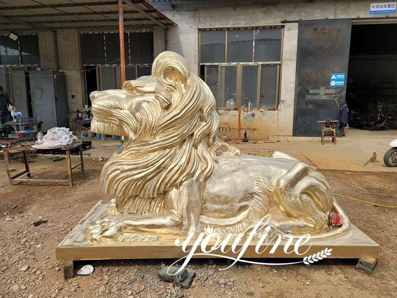 Large Antique Bronze Lion Statue Front Porch Decor for Sale Production Process