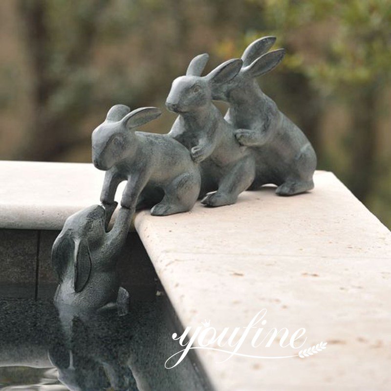 Life Size Bronze Dancing Rabbit Sculpture Wholesale