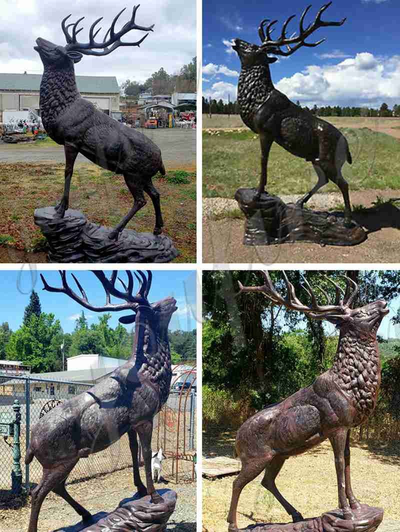 Outdoor Life Size Metal Elk Yard Art Statue for Sale