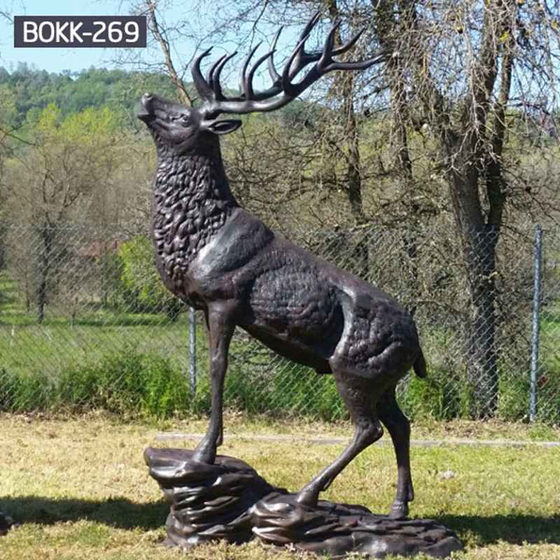 Outdoor Life Size Metal Elk Yard Art Statue for Sale