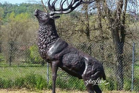 Outdoor Life Size Metal Elk Yard Art Statue for Sale