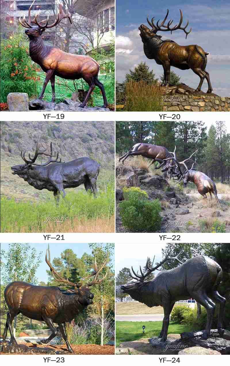 Outdoor Life Size Metal Elk Yard Art Statue for Sale More Designs