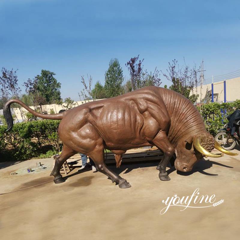 Antique Large Bronze Bull Statue Outdoor for Sale BOKK-973