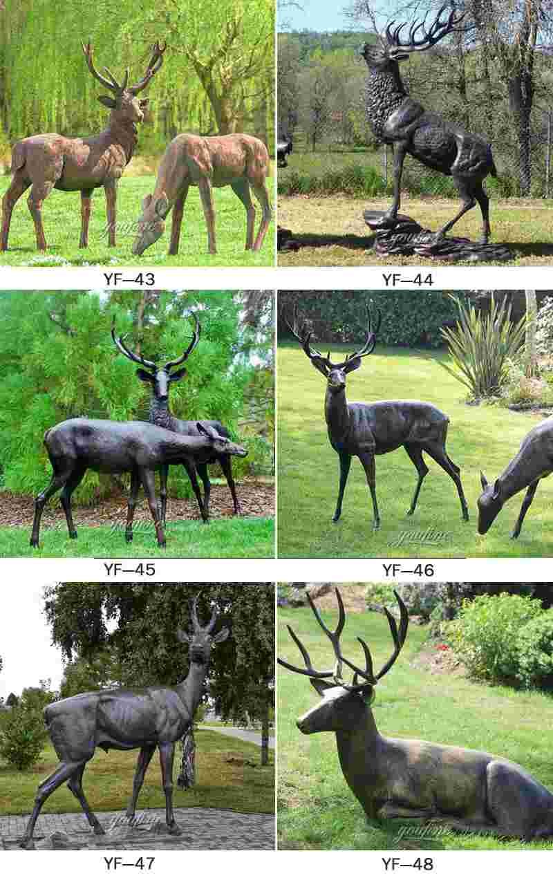 Bronze Reindeer Statue