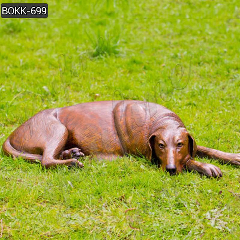 Life-size Fine Cast Bronze Dog Statue Garden Decor for Sale