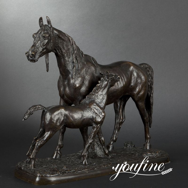 Mare and Foal Sculpture Bronze Decor for Sale