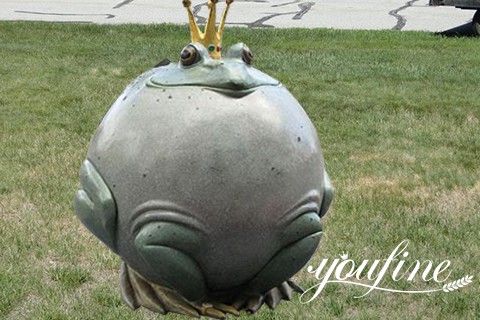 Outdoor Abstract Bronze Frog Prince Statue Garden Decor for Sale BOKK-436