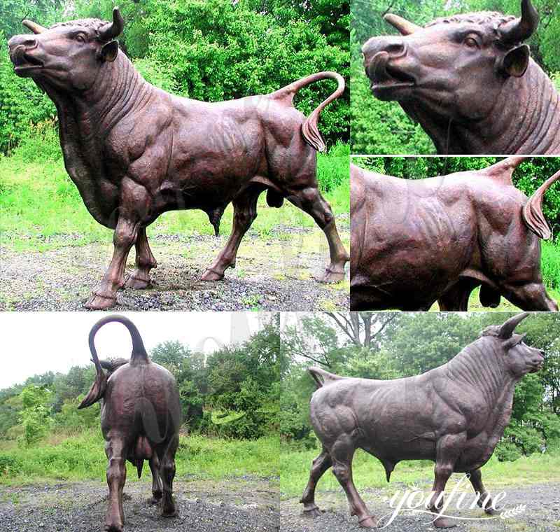 Outdoor Garden Life-size Bronze Bull Statue for Sale BOKK