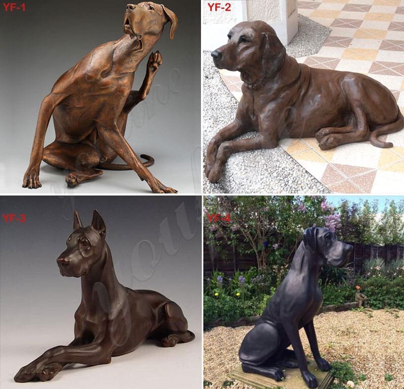 bronze dog sculpture