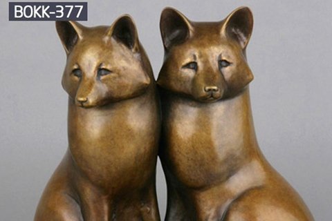 Outdoor Abstract Twins Bronze Fox Statue Garden Decor from Factory Supply BOKK-377