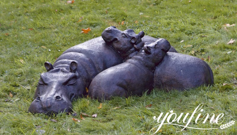 Life Size Bronze Hippo Sculpture for Garden for Sale BOKK-979
