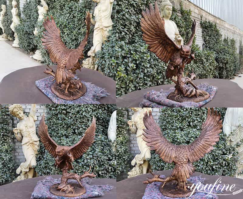 Life-size Antique Bronze Owl Sculpture for Garden Decor BOKK-989