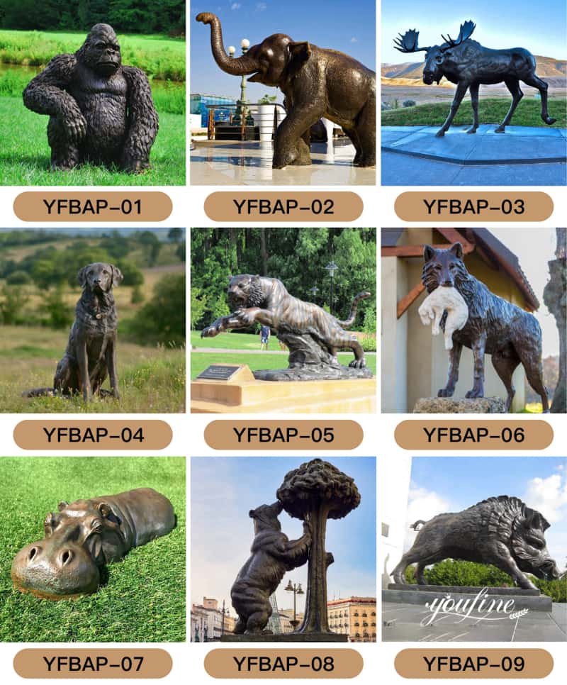 bronze animal statues