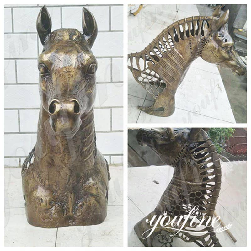 large horse head statue