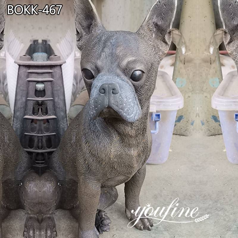 outdoor french bulldog statue