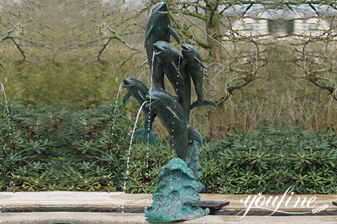 Fine Cast Bronze Dolphin Statue for Garden for Sale BOKK-428
