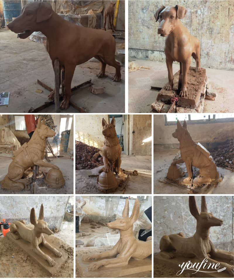 Life size dog statues (2)