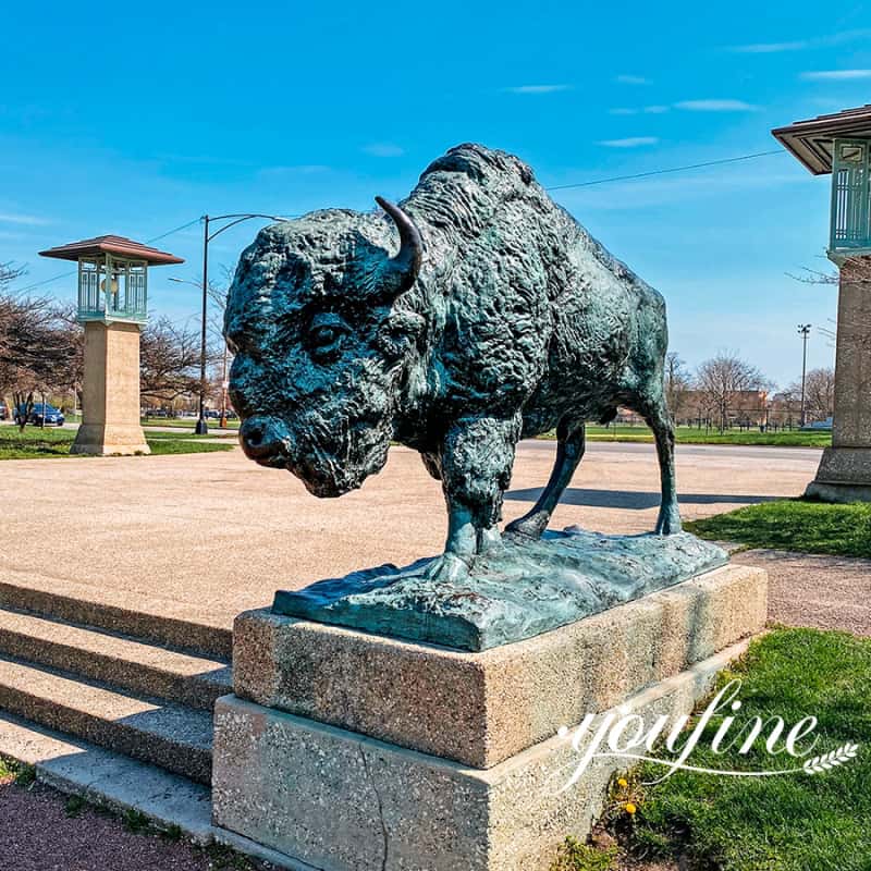 bronze bison statue