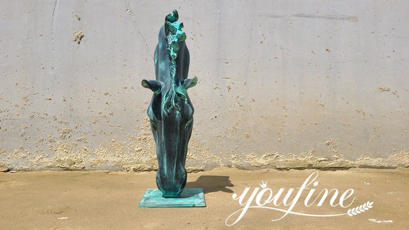 bronze horse head sculpture (2)