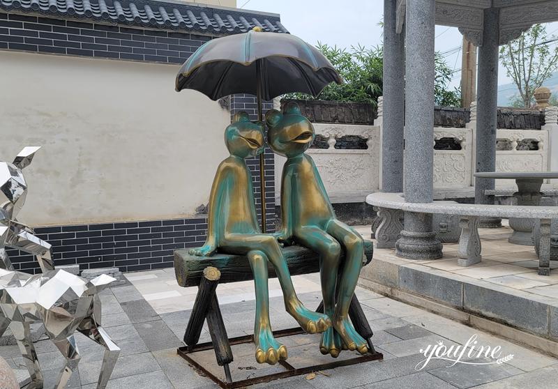 bronze frog statue