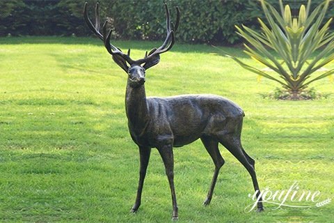 Fine Cast Bronze Deer Statue Outdoor Lawn Decor Factory Supply BOK1-028