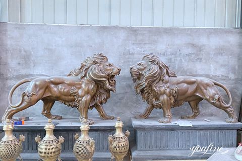 Fine Cast Bronze Lion Statue Garden Decor Factory Supply BOK1-015