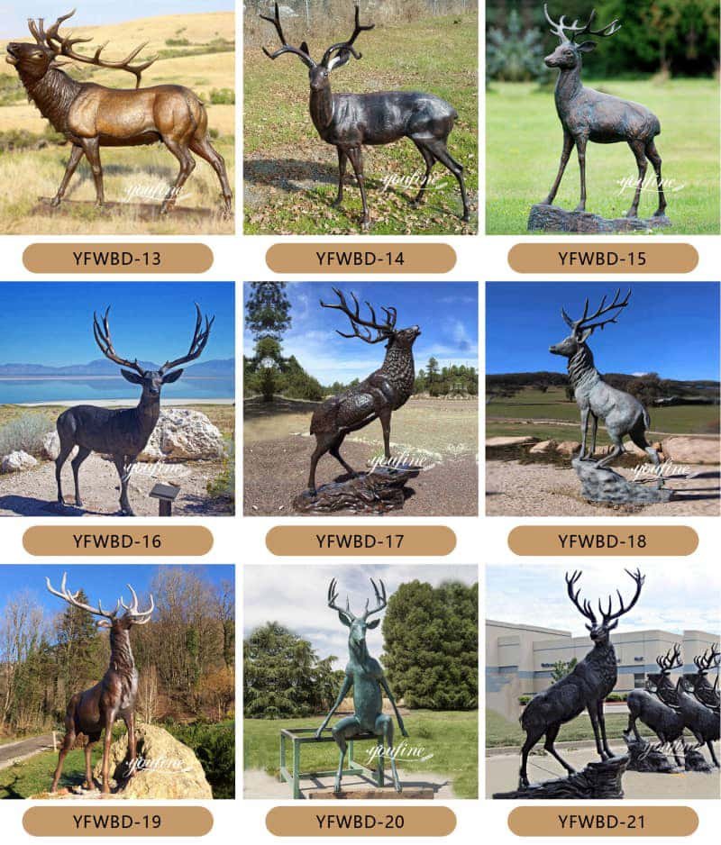 bronze deer sculpture