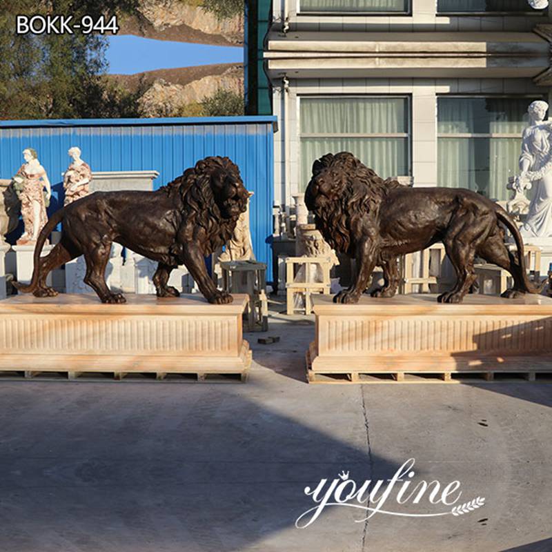 Bronze Life Size Lion Statue Outdoor Decor for Sale (2)