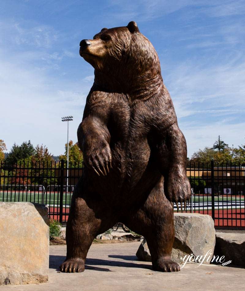 bronze grizzly bear statue