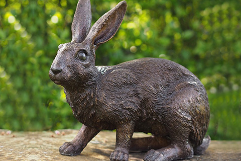 bronze rabbit sculpture