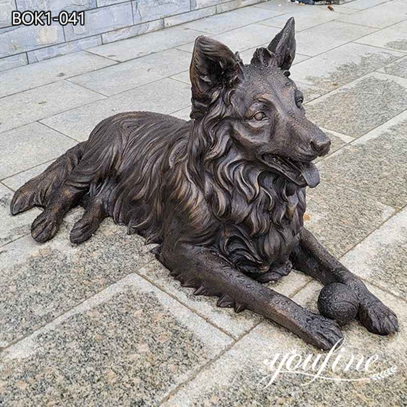 Antique Bronze Statue of Dog Life Size Outdoor Decor Factory Supply BOK1-041 (2)