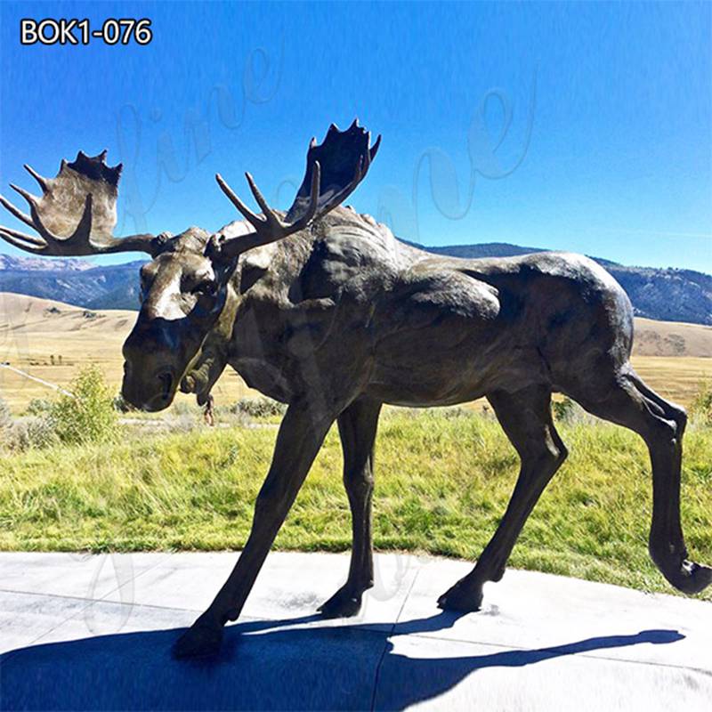 Life Size Bronze Moose Sculpture Outdoor Decor for Sale BOK1-076