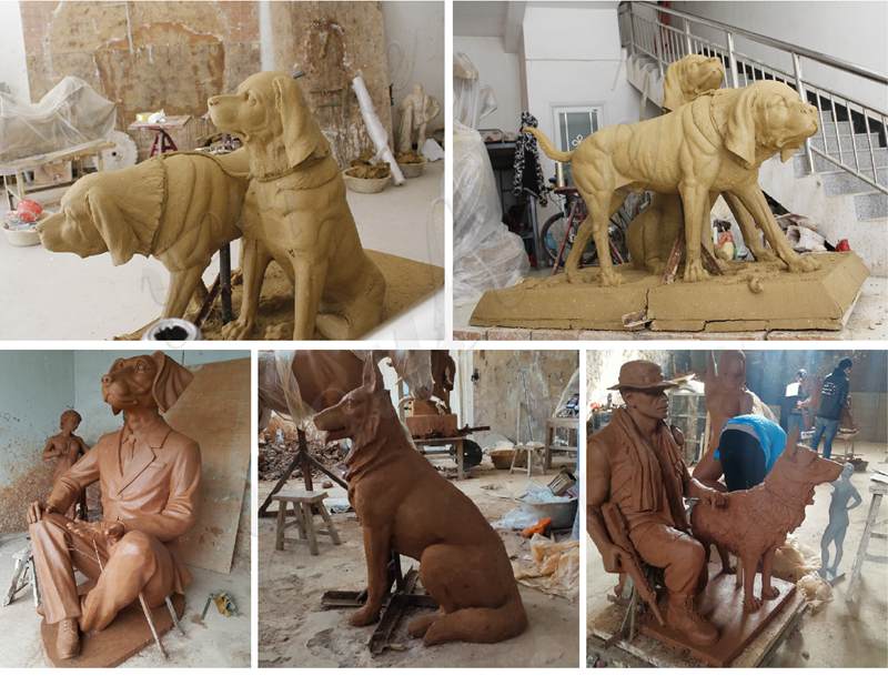 antique bronze dog statue-YouFine Sculpture (1)