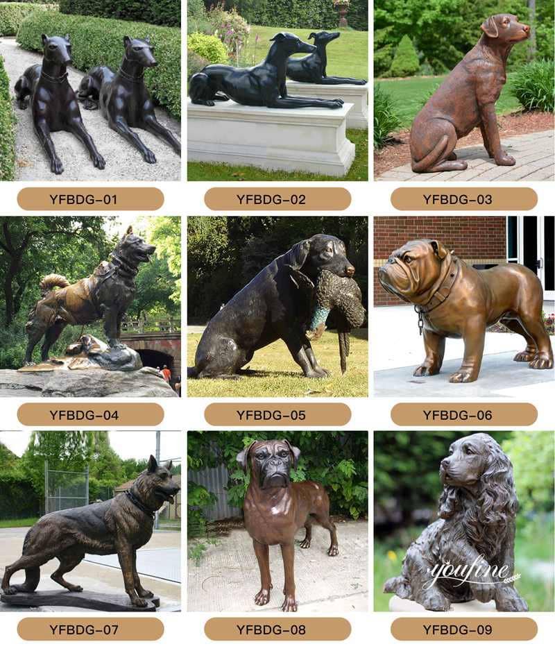 antique bronze dog statue-YouFine Sculpture (2)