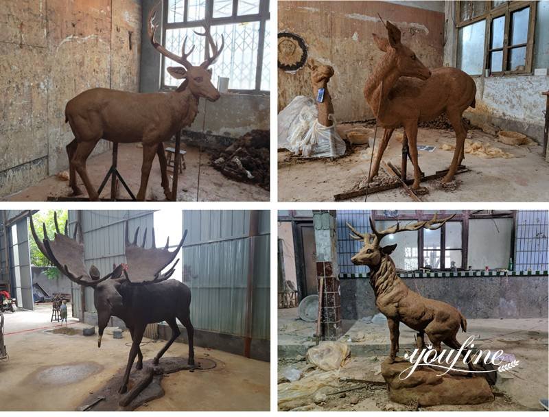 bronze deer statue life size-YouFine Sculpture