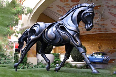 Modern Horse Sculpture Abstract Bronze Art Supplier BOKK-956