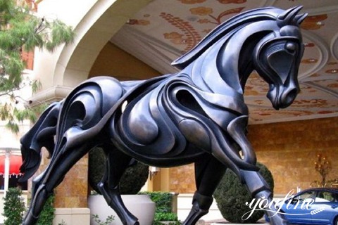 Modern Horse Sculpture Abstract Bronze Art Supplier BOKK-956