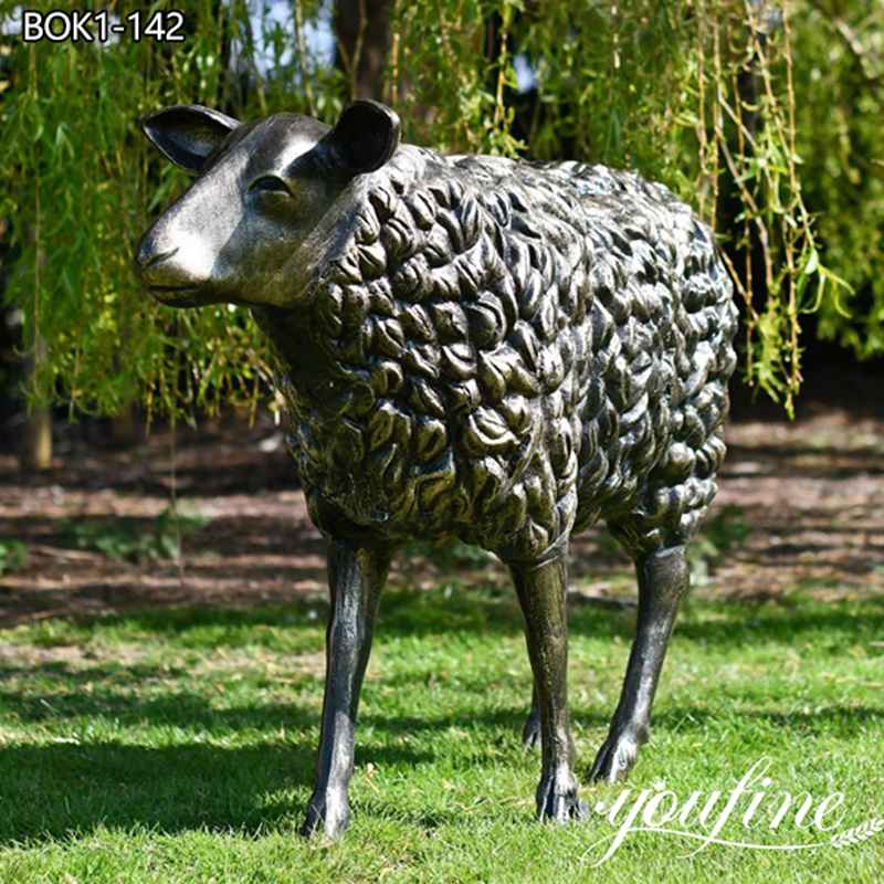 Outdoor Fine Cast Bronze Sheep Sculpture Factory Supply BOK1-142