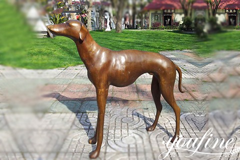 Pet Customized Bronze Greyhound Sculpture Outdoor Decor for Sale BOKK-316