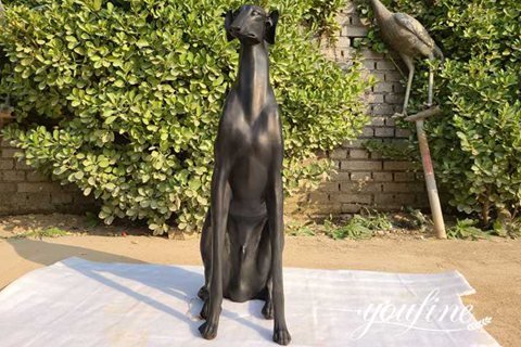 Life Size Bronze Whippet Garden Ornament Factory Supply BOK1-037