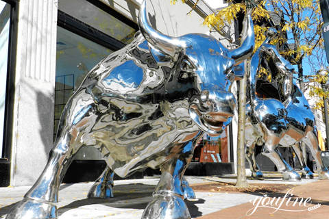 Stainless Steel Wall Street Bull Sculpture for Sale CSS-373
