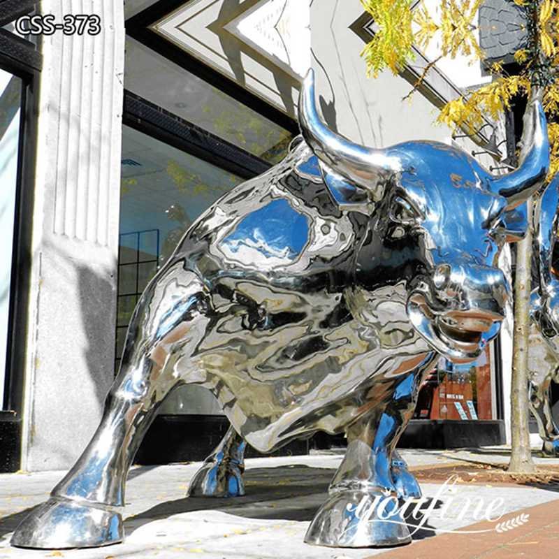 Stainless Steel Wall Street Bull Sculpture for Sale CSS-373