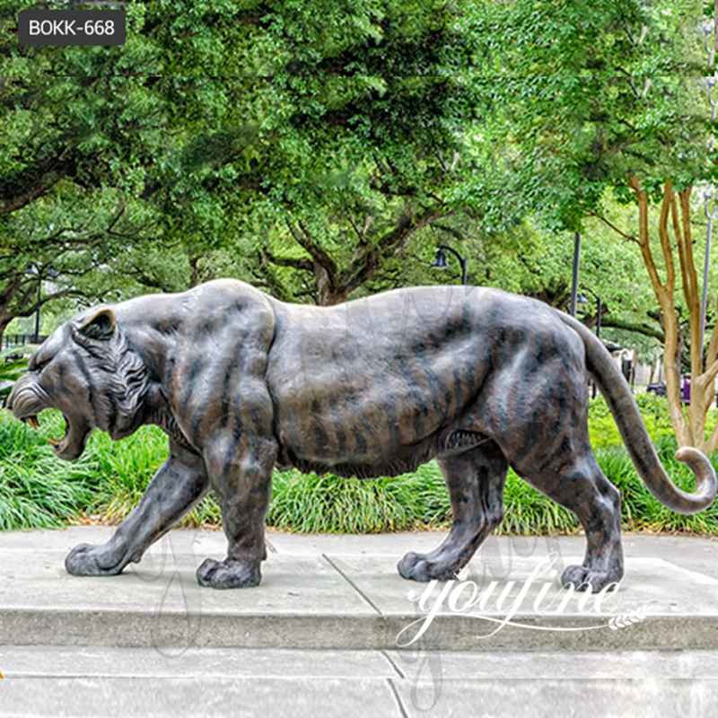 Large Bronze Tiger Statue Outdoor Decor Supplier BOKK-668