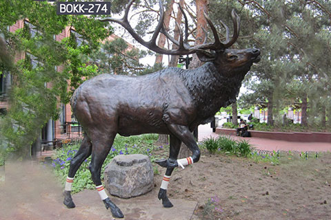 Outdoor Casting Life Size Bronze Elk Statue Garden Decor For Sale BOKK-274