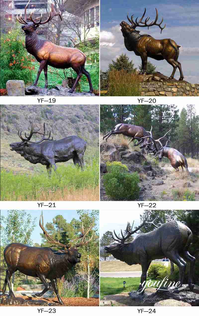 bronze elk statue for sale -YouFine Sculpture